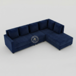 Blue L-shaped sectional sofa with MoltyFoam by Zauq Living Lahore