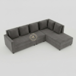 Grey L-shaped sectional sofa with MoltyFoam by Zauq Living Lahore