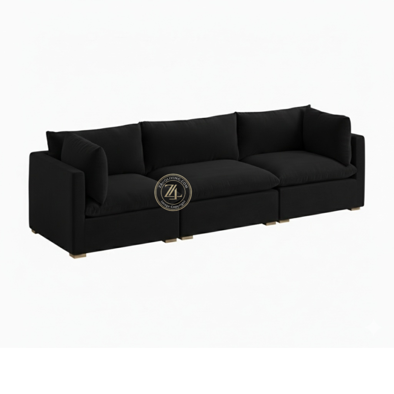 Zauq Serenity 3 Seater Sofa Black