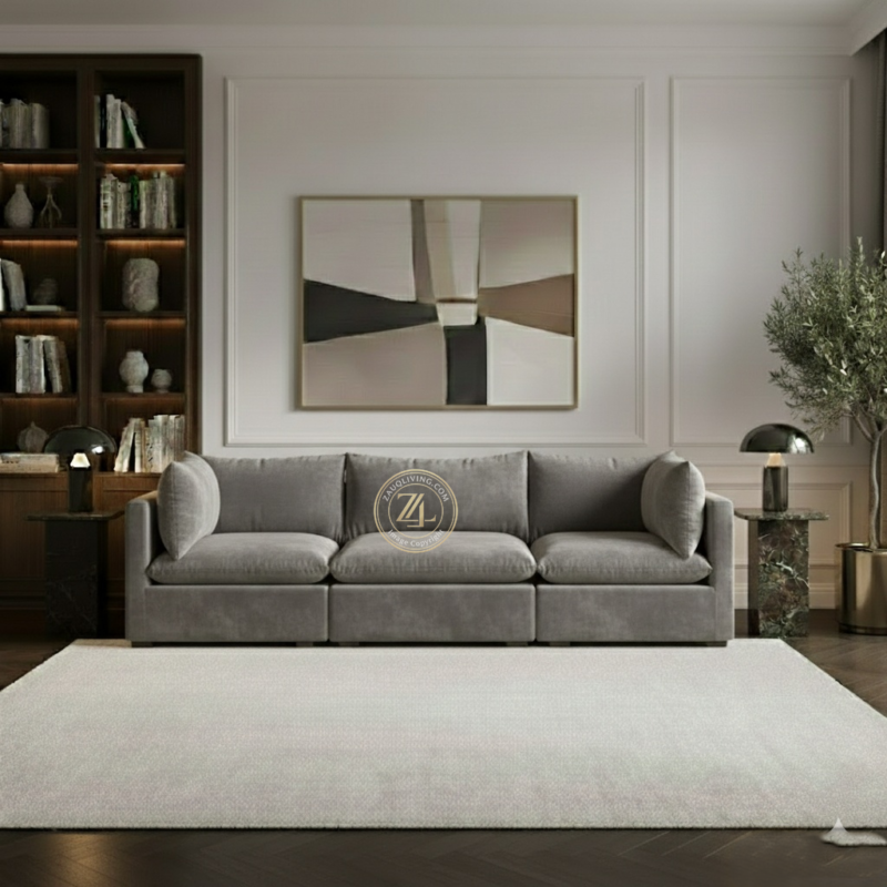 Zauq Serenity 3 Seater Sofa Gray