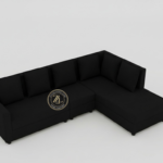 Black L-shaped sectional sofa with MoltyFoam by Zauq Living Lahore